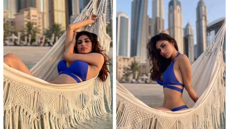 Mouni Roy photos enjoying on sea beach in the blue outfit is surely increasing temperature