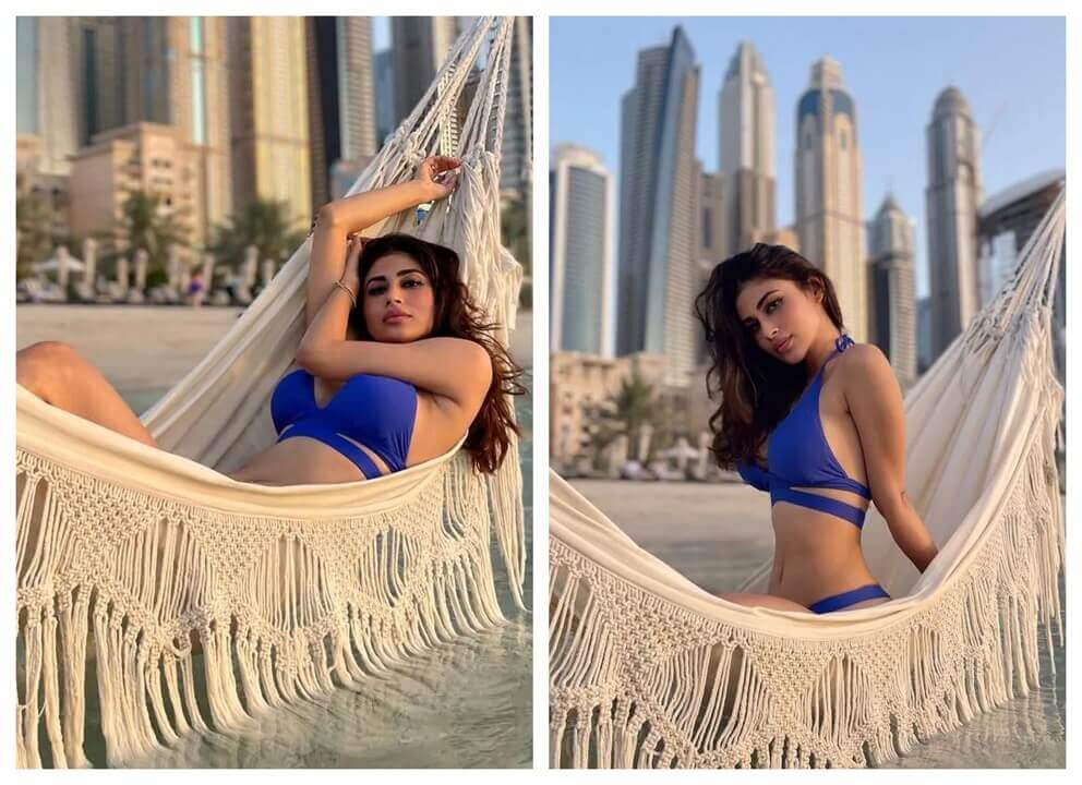 Mouni Roy photos enjoying themself on sea beach in the blue outfit is surely increasing the temperature